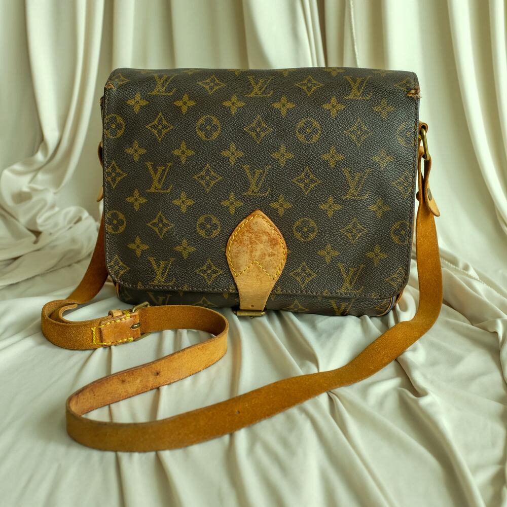 Louis Vuitton Cartouchiere GM Monogram Bag - Vachetta Strap, Vintage, Fair